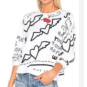 PRPS‎ Goods & Co Sweatshirt Graphic Love Notes XS Graffiti White